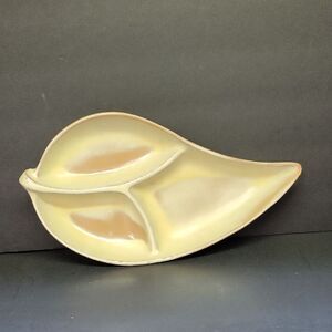 Frankoma Prairie Green Leaf Divided Dish #83